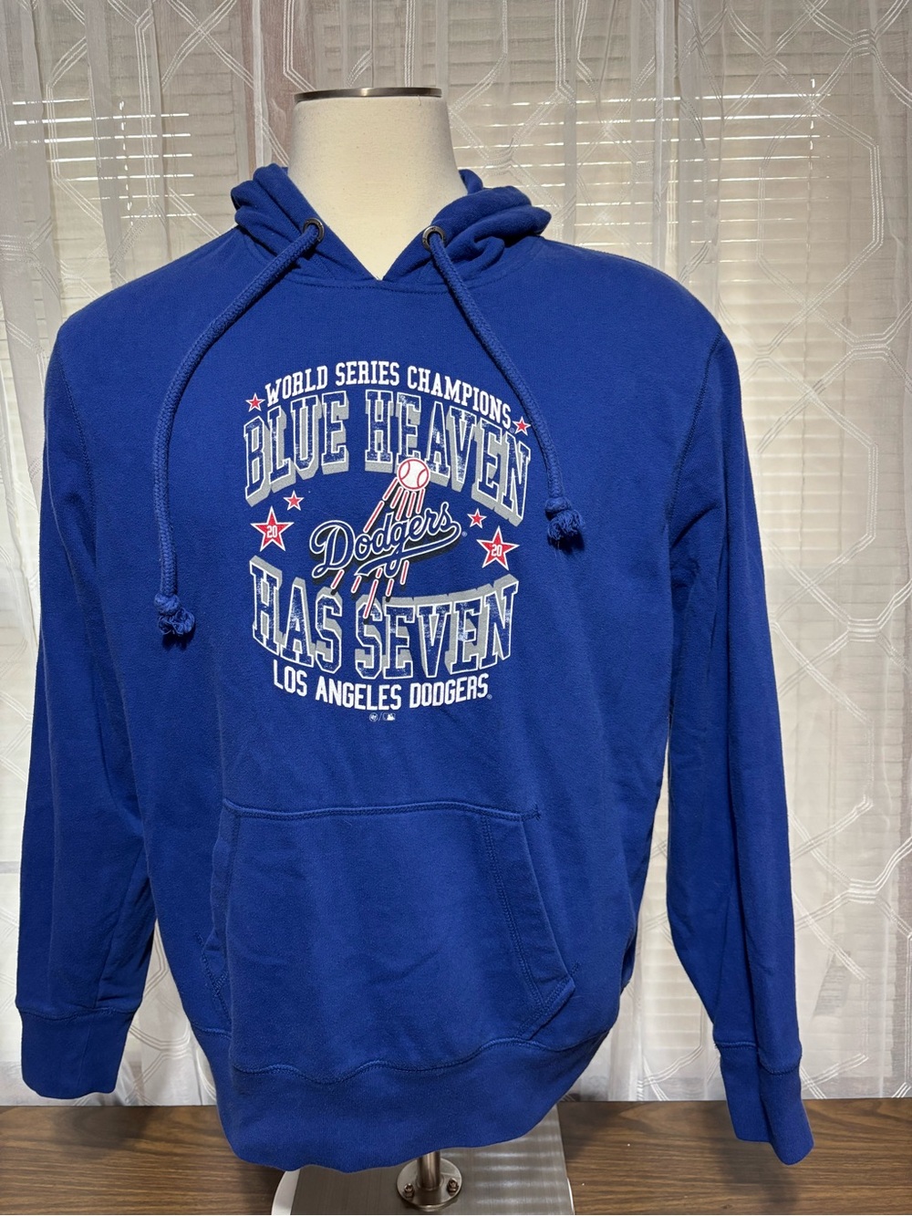 47 Brand Los Angeles Dodgers Royal Blue 'Blue Heaven Has Seven' Hoodie size XL